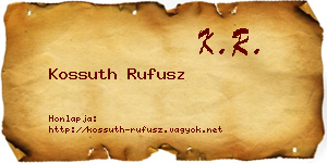Kossuth Rufusz névjegykártya